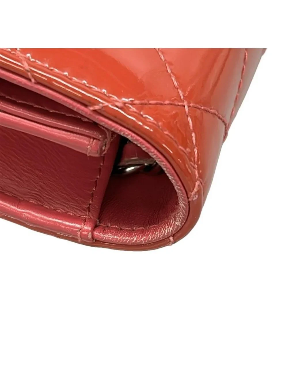 Chanel Wallet Quilted Pink Chain Silver Leather Shoulder
